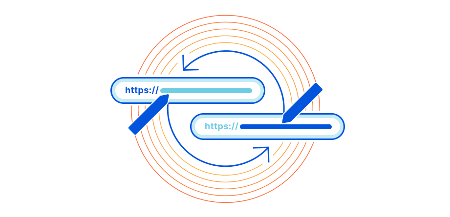 A blue and white circular graphic with the words HTTP and HTTPS written in blue.