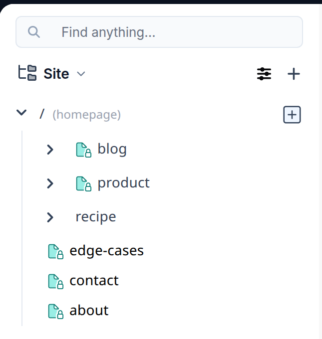 The Design page tree as a Restricted member with two overrides: only the pages reachable through those overrides are listed, and the count matches